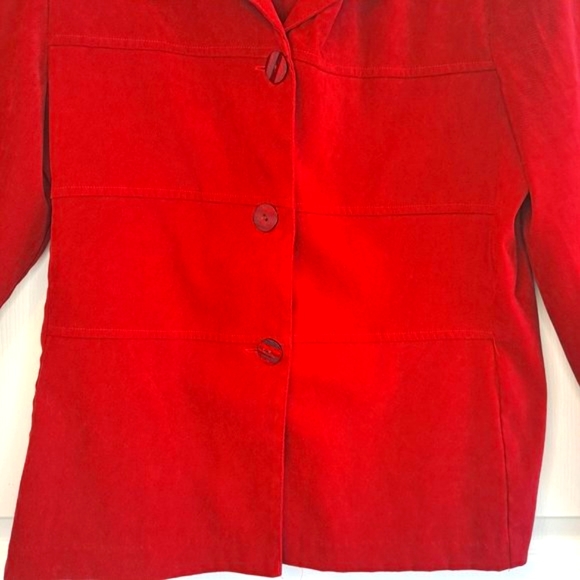 Ellen Figg Red Button Down Jacket Size 12 - Picture 4 of 6